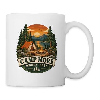 Camp More Worry Less Camping Szene - Tasse - Weiß - Rechts