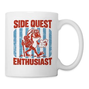Sidequest-Enthusiast Retro-Froschwanderer - Tasse - Weiß - Rechts