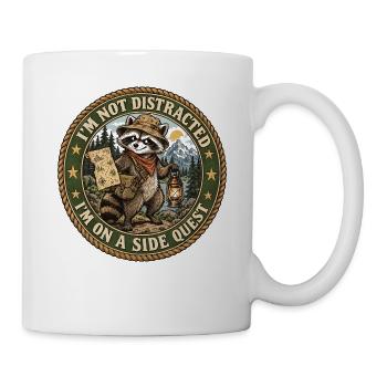 Nicht abgelenkter Waschbär-Quest - Tasse - Weiß - Rechts