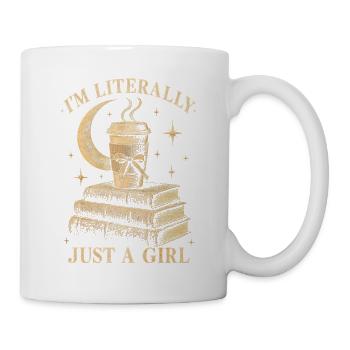 Just A Girl Vintage Books Kaffee - Tasse - Weiß - Rechts