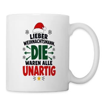Lieber Weihnachtsmann – Festtage Humor - Tasse - Weiß - Rechts