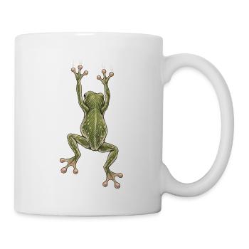 Frosch hängt auf dem Rücken – trompe l'oeil - Tasse - Weiß - Rechts