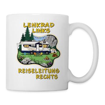 CAMPING LENKRAD LINKS REISELEITUNG RECHTS - Tasse - Weiß - Rechts