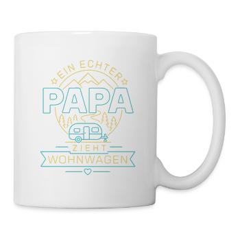 Ein echter Papa zieht Wohnwagen - Tasse - Weiß - Rechts