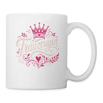 Trauzeugin Krone Hochzeit Braut - Tasse - Weiß - Rechts