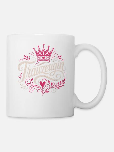 Trauzeugin Krone Hochzeit Braut - Tasse - Weiß