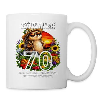 Gärtner Unkraut und Schnecken entfernt 70 - Tasse - Weiß - Rechts