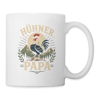 Hühner Papa Hühnerbesitzer Design - Tasse - Weiß - Rechts