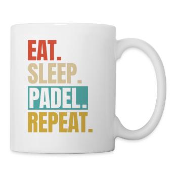 Essen, schlafen, Padel wiederholen - Tasse - Weiß - Rechts