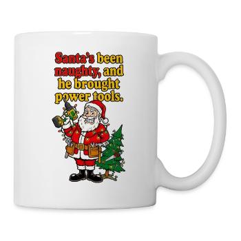 Santa's Naughty DIY Elektrowerkzeuge - Tasse - Weiß - Rechts