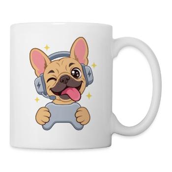 Gaming Französische Bulldogge Frenchie Headset - Tasse - Weiß - Rechts