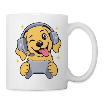 Gaming Labrador mit Headset und Controller - Tasse - Weiß - Rechts