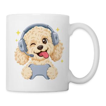 Gaming Goldendoodle mit Headset und Controller - Tasse - Weiß - Rechts