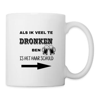 Betrunkene Freundin - Tasse - Weiß - Rechts