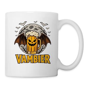 Vambier Halloween Bier Vampir Kürbis Fledermäuse - Tasse - Weiß - Rechts