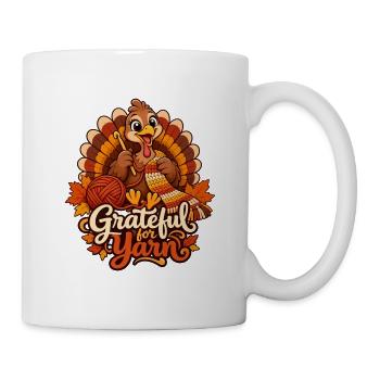 Dankbar für das Garnhäkel-Thanksgiving-Hemd - Tasse - Weiß - Rechts