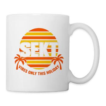 Sekt Vibes Only Weihnachtsfeier Silvester Sekt - Tasse - Weiß - Rechts