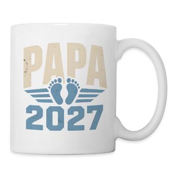 Papa 2027 Vorfreude Auf Das Erste Baby - Tasse - Weiß - Rechts