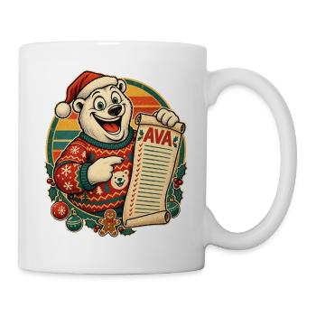 Christmas Eisbär Ava auf der Nice List - Tasse - Weiß - Rechts