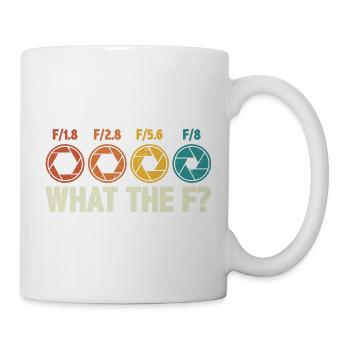 Fotografenfotografie-Blende: Was zum F? - Tasse - Weiß - Rechts