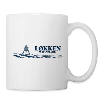 Løkken – Seezeichen und Nordseeküste - Tasse - Weiß - Rechts