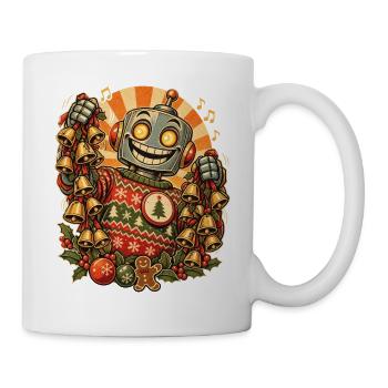Christmas Roboter-Onkel mit vielen Glocken - Tasse - Weiß - Rechts