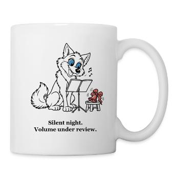 Christmas Wolf probt ein sehr lautes Lied. - Tasse - Weiß - Rechts