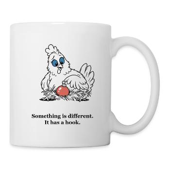 Weihnachtshüne findet einen Anhänger in ihrem Nest - Tasse - Weiß - Rechts