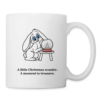 Christmas Rabbit schätzt eine Schneekugel - Tasse - Weiß - Rechts