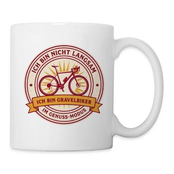 Gravelbiker im Genussmodus - Tasse - Weiß - Rechts