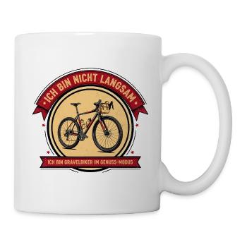 Ich bin Gravelbiker im Genuss-Modus - Tasse - Weiß - Rechts