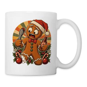 Christmas Lebkuchenmann Grillender Papa - Tasse - Weiß - Rechts