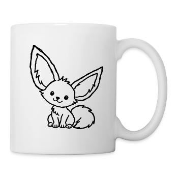 Niedlicher Fennek im Kinder-Kritzelstil - Tasse - Weiß - Rechts