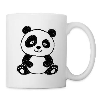 Niedlicher Panda im Kinder-Kritzelstil - Tasse - Weiß - Rechts