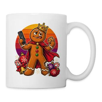 Christmas Lebkuchenmann Couch-Dad Superheld - Tasse - Weiß - Rechts