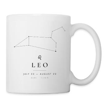 Sternzeichen Löwe – echte Sternkarte - Tasse - Weiß - Rechts