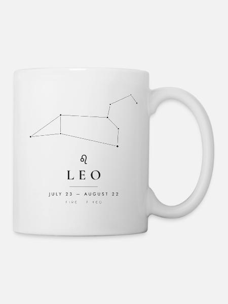 Sternzeichen Löwe – echte Sternkarte - Tasse - Weiß