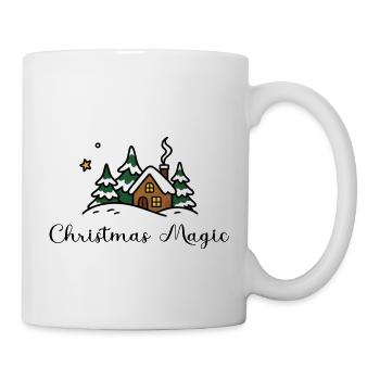 Christmas Magic – Winterliches Weihnachtshaus - Tasse - Weiß - Rechts