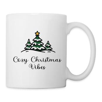Cozy Christmas Vibes – Winterliche Weihnachtsbäume - Tasse - Weiß - Rechts