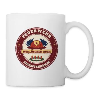 Feuerwehr – Wir löschen auch Adventskränze - Tasse - Weiß - Rechts
