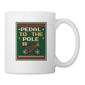 Pedal to the Pole – Rad-Weihnachtspullover - Tasse - Weiß - Rechts