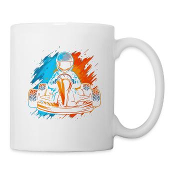 Go-Kart Motorsport Rennfahrer Jungen Herren Gokart - Tasse - Weiß - Rechts