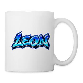 LEON Graffiti Name Street Art Hip Hop 3D - Tasse - Weiß - Rechts