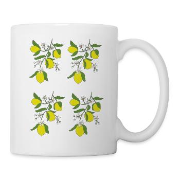 Zitronenzweig Muster - Tasse - Weiß - Rechts