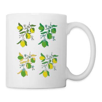 Zitronenzweig Blütenmuster - Tasse - Weiß - Rechts