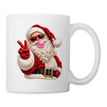 Weihnachtsmann-Sonnenbrille Kaugummi-Frieden - Tasse - Weiß - Rechts
