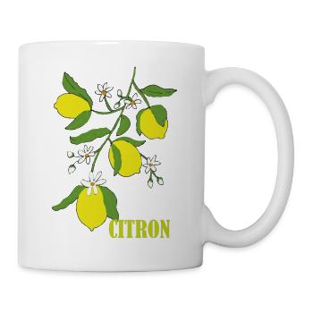 Zitronenzweig mit Blüten - Tasse - Weiß - Rechts