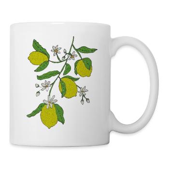 Zitronenzweig Glitzerdesign - Tasse - Weiß - Rechts