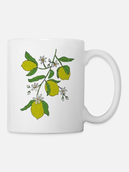 Zitronenzweig Glitzerdesign - Tasse - Weiß