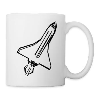 Raumfähre handgezeichnet - Tasse - Weiß - Rechts